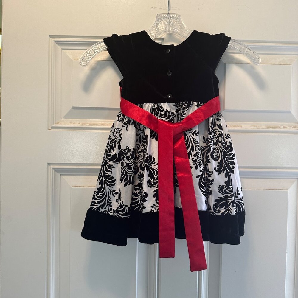 Jona Michelle Girls Party Dress Print Black/White/Red Size 2T - Picture 6 of 8